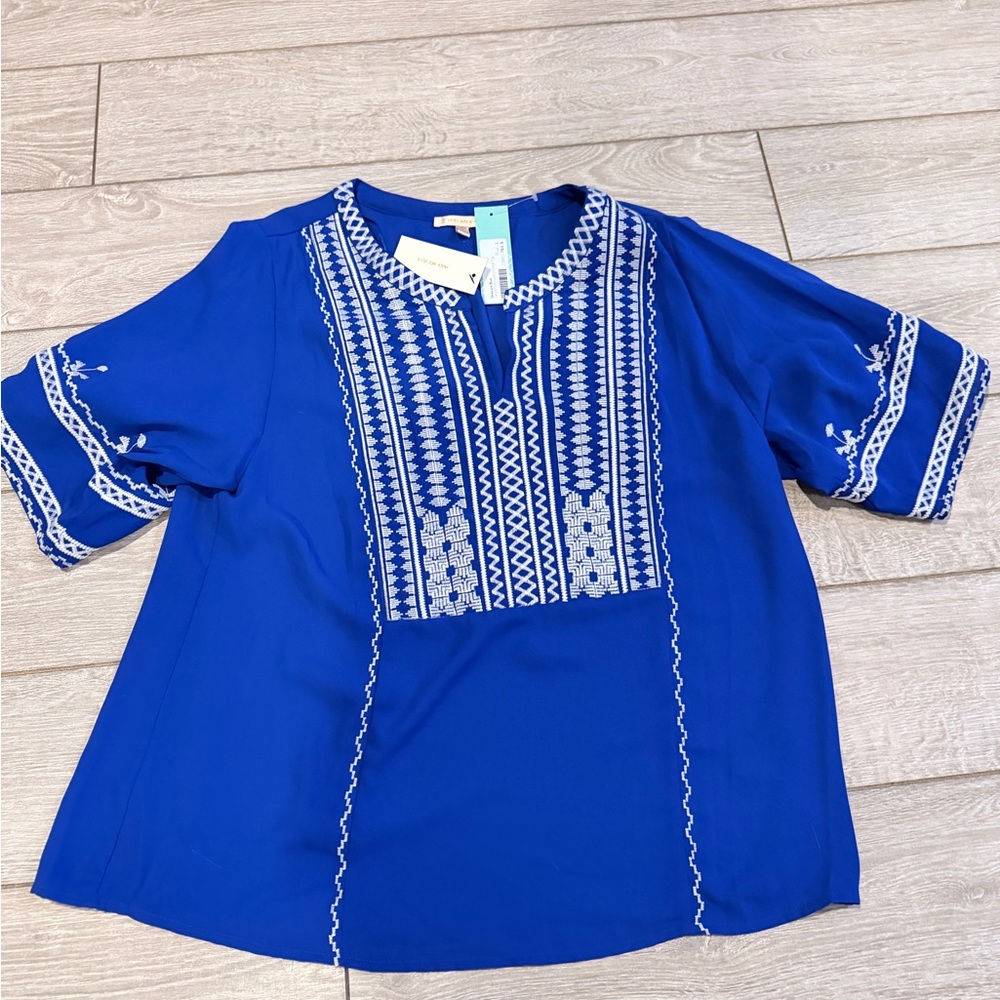 Skies Are Blue Senza Embroidery Detail Top - Stitch Fix
